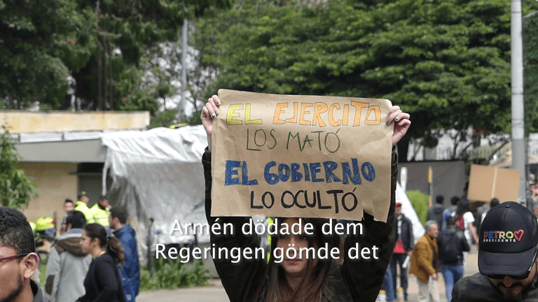 Generalstrejk och massprotester mot den sittande presidenten i Colombia
