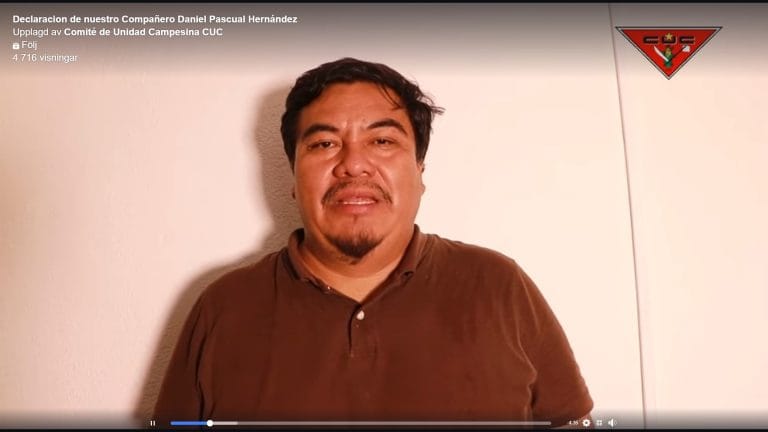 Den guatemalanske urfolks- och småbrukarledaren Daniel Pascual Hernández frias från anklagelserna om ärekränkning och förtal